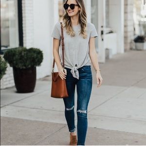 Madewell Knot-Front Sweater Tee